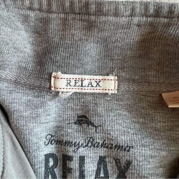 Tommy Bahama Relax Gray 100% Cotton 1/4 Zip Size XL - Picture 5 of 6